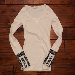 Free People Waffle Long Sleeve Shirt